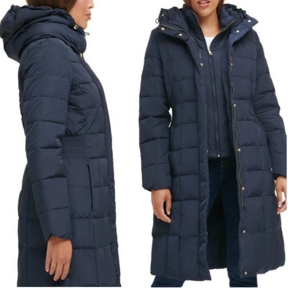 Cole Haan NEW Dark Navy Feather Down‎ Puffer Double Layer Zip Closure Jacket XL